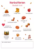Vorschau - Arbeitsblätter - Herbstferien-Bucket List - Seite 1