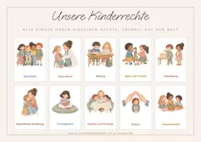 Vorschau - Poster - Kinderrechte Plakate / Weltkindertag und Tag der Kinderrechte / Klassenzimmer Deko / Grundschule - Seite 1