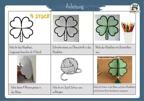 Vorschau - Mal- und Bastelvorlagen - Kunst Grundschule, 3D Kleeblatt basteln – vierblättriges Kleeblatt zum Thema Glück und Dankbarkeit als Hängedeko | Klasse 1, Klasse 2, Klasse 3, Klasse 4 - Seite 3