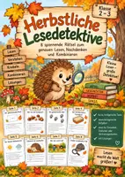 Vorschau - Arbeitsblätter - Herbstliche Lesedetektive - sofort einsetzbar + s/w Version - Deckblatt