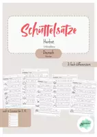 Vorschau - Arbeitsblätter - Schüttelsätze Herbst | 3-fach differenziert | Lineatur der 2. & 3. Klasse - Deckblatt