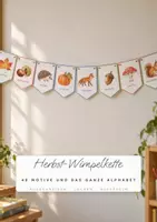 Vorschau - Mal- und Bastelvorlagen - Herbst Paket 6 Materialien / Bildkarten Ausmalbilder Lernheft Plakat Wimpelkette / DaZ Wortschatz Grundschule - Seite 1