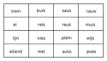 Voorbeeld - bewegend leren - spelling - tweetekenklanken - Voorblad