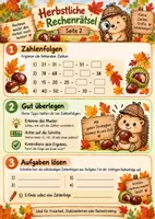 Vorschau - Arbeitsblätter - Herbstliche Rechenrätsel - sofort einsetzbar + s/w Version - Seite 2