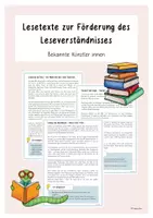 Vorschau - Unterrichtsreihen - Lesetexte Bekannte Künstler:innen - Deckblatt