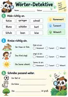 Vorschau - Arbeitsblätter - Wortarten Arbeitsblätter 1.Klasse und 2.Klasse4 - Deckblatt