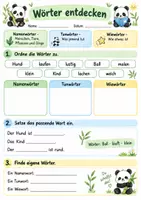 Vorschau - Arbeitsblätter - Wortarten Arbeitsblätter 1.Klasse und 2.Klasse4 - Seite 1