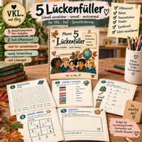 Vorschau - Arbeitsblätter - noch 5 Minuten...Lückenfüller DAZ_VKL - Deckblatt