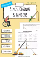 Vorschau - Arbeitsblätter - Übungsaufgaben zu SINUS, COSINUS & TANGENS - Deckblatt
