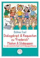 Vorschau - Arbeitsblätter - Frederick. Masken, Stabpuppen, Requisiten und Dialogskript für szenisches Spiel in der Grundschule - Deckblatt