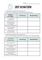 Vorschau - Arbeitsblätter - Stoppuhr, Zeit schätzen, Sachunterricht, Mathe - Seite 1