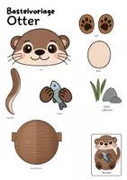 Vorschau - Mal- und Bastelvorlagen - Otter-Laterne – Bastelvorlage I Schablonen für Kopf und Körperteile - Seite 3