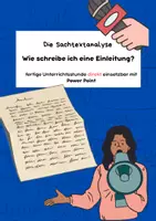 Vorschau - Präsentationen/Tafelbilder - Sachtextanalyse: Wie schreibe ich eine Einleitung - Deckblatt