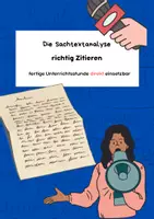 Vorschau - Arbeitsblätter - Sachtextanalyse: richtig Zitieren - Deckblatt