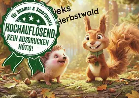 Vorschau - Präsentationen/Tafelbilder - Herbst Igel und Eichhörnchen - Kamishibai Sachwissen & Gefühle - Deckblatt