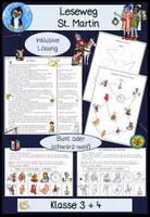 Vorschau - Arbeitsblätter - Sankt Martin Leseweg, Sachtext, Leseübung, Klasse 3, Klasse 4 - Deckblatt