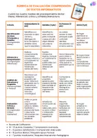 Vista previa - Para docentes: organización, planificación y formación - RÚBRICA COMPRENSIÓN TEXTOS NARRATIVOS E INFORMATIVO - página 3