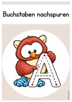 Vorschau - Poster - Stationsschilder Buchstabentag - Eulenklasse - Deckblatt
