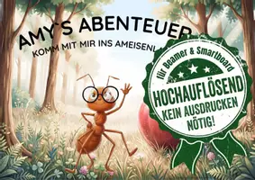 Vorschau - Mal- und Bastelvorlagen - Ameisen Kamishibai inkl. Ausmalbilder, Bewegungsspiel und Entdeckerheft - Deckblatt