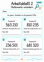 Vorschau - Arbeitsblätter - Stellenwerte verändern Klasse 4 | Mathematik Klasse 4 | 10 Arbeitsblätter als PDF - Seite 2