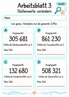 Vorschau - Arbeitsblätter - Stellenwerte verändern Klasse 4 | Mathematik Klasse 4 | 10 Arbeitsblätter als PDF - Seite 3