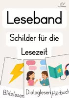 Vorschau - Stationenlernen - Leseband | Schilder für die Lesezeit - Deckblatt