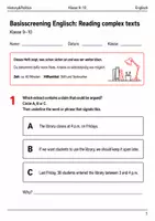 Vorschau - Arbeitsblätter - Englisch Basisscreenings Klasse 9–10 Grundlagen - Seite 1