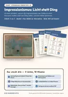 Vorschau - Stundenentwürfe - Impressionismus: Licht statt Ding — Kunst Oberstufe Q1: Doppelstunde mit Begriffskarten, 4 Arbeitsblättern und Lösungen - Deckblatt