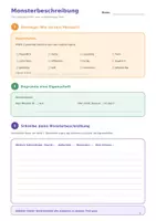 Vorschau - Arbeitsblätter - Monsterbeschreibung Personenbeschreibung Adjektive Klasse 3 Deutsch - Seite 1