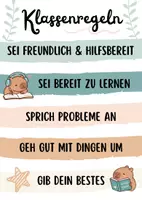 Vorschau - Poster - Klassenregeln für Capybara Klasse - Seite 1