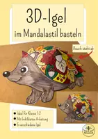 Vorschau - Mal- und Bastelvorlagen - Herbst Kunst Klasse 1, Klasse 2 - 3D Igel basteln - Kunst Grundschule Mandala - Deckblatt