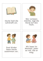 Vorschau - Bildkarten - Vorlesekarten: 32 Ritualkarten für die tägliche Vorlesezeit in Klasse 1 und 2, Zuhöraufträge und Gesprächsimpulse, mit Handreichung - Seite 2