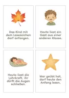 Vorschau - Bildkarten - Vorlesekarten: 32 Ritualkarten für die tägliche Vorlesezeit in Klasse 1 und 2, Zuhöraufträge und Gesprächsimpulse, mit Handreichung - Seite 3