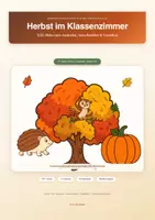 Vorschau - Stationenlernen - Herbst im Klassenzimmer – 72 Seiten Bastelvorlagen, Girlanden & XXL-Herbstbaum - Deckblatt