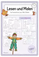 Vorschau - Arbeitsblätter - Lesen und Malen: Herbst (Leseverständnis - Übungen für Kl.1-2) - Deckblatt
