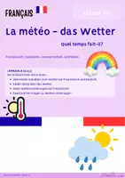 Vorschau - Arbeitsblätter - La météo - das Wetter Französisch Klasse 7/8 (2. Lernjahr) - Deckblatt