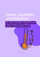Vorschau - Arbeitsblätter - Sachtext erschließen: heißer Sommer oder neues Klima? - Deckblatt