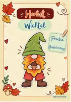 Vorschau - Mal- und Bastelvorlagen - Wichtel basteln: Kostenlose Bastelvorlage für den Herbst | Freebie - Deckblatt