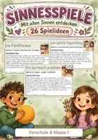Vorschau - Spiele - Sinnesspiele mit 26 Ideen zum Sehen, Hören, Fühlen, Riechen und Beschreiben - Deckblatt