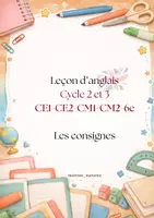 Aperçu - Affichage - Leçon d’anglais – Les consignes de classe (Instructions) - lexique illustré - Page de couverture