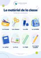 Aperçu - Cartes / Images - Le matériel de la classe – 24 cartes de vocabulaire illustrées | Maternelle & CP - Page de couverture