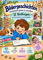 Vorschau - Unterrichtsreihen - Bildergeschichten 3./4. Klasse – 12 Geschichten + Abl - Deckblatt