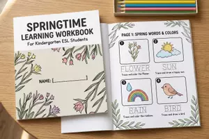 Προεπισκόπηση - Φύλλα εργασίας - Spring Worksheets ESL Kindergarten - Εξώφυλλο