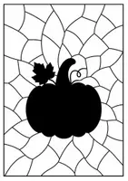 Vorschau - Mal- und Bastelvorlagen - Herbstkunst: Mosaikbilder mit Silhouetten - Seite 1