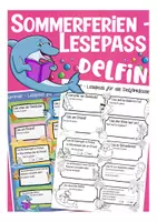 Vorschau - Arbeitsblätter - Sommerferien Lesepass Delfinklasse - Deckblatt
