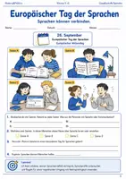 Vorschau - Arbeitsblätter - Europäischer Tag der Sprachen Arbeitsblatt Klasse 5–6 - Deckblatt