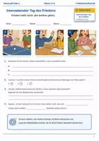 Vorschau - Arbeitsblätter - Internationaler Tag des Friedens Arbeitsblatt Klasse 5–6 - Deckblatt