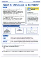 Vorschau - Arbeitsblätter - Internationaler Tag des Friedens Arbeitsblatt Klasse 5–6 - Seite 1