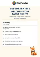 Vorschau - Arbeitsblätter - Lesedetektive – Welches Wort passt nicht? | Lesetraining Klasse 1/2 | 25 Arbeitsblätter - Deckblatt