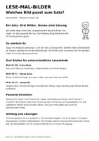 Vorschau - Arbeitsblätter - Lese-Mal-Bilder – Welches Bild passt zum Satz? | Klasse 1/2 | 25 Arbeitsblätter - Seite 1